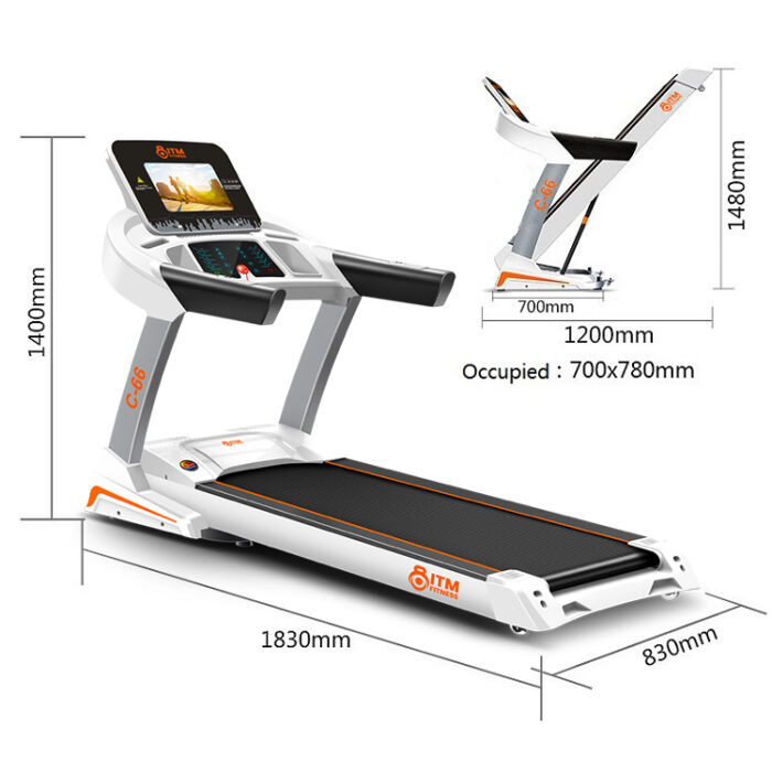 C-66 Commercial Treadmill – 18KM/H – 3HP Motor-