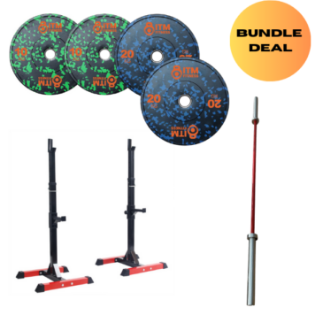 Olympic-Strength-Starter-Bundle-–-Barbell-Rack-Bumper-Plates